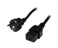 IEC-Gerätekabel DE/FR Typ F/E (CEE 7/7) Stecker - IEC 60320 C19 2m Schwarz