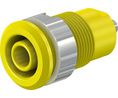 Banana Socket Yellow 4 mm Brass Nickel 1kVAC 1kVDC 24A Solder Cup Pack of 2 pieces