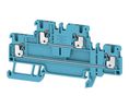 Terminal Block, Push-In, 4 Poles, 500V, 16A, 1.5mm², Blue, Pack of 5 pieces