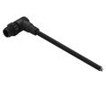 Cable Assembly, Polyamide 6.6, M12 Plug - Bare End, 4 Conductors, 2m, IP67, Angled, Black