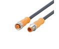 ifm electronic Male 4 way M12 to Female 5 way M12 Communication Cable, 0.25 m, Gerade Leiter, 250mm, IP65 / IP67 / IP68 / IP69K, Schwarz