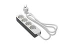5m 4 Socket Schuko Socket, 250 V, IP20 5m Blanc