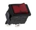 Illuminated Rocker Switch, 8 A / 10 A, 2NO, 250V, ON-OFF, Black / Red