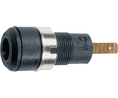 Banana Socket Black 2 mm Brass Gold 600VAC 600VDC 10A Blade Terminal, 2.8 x 0.8 mm Pack of 2 pieces