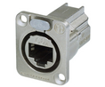 Feedthrough receptacle RJ 45 RJ45 Socket CAT6a Straight