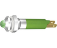 LED Indicator, Blade Terminal, 2.8 x 0.8 mm, Fixed, Green, DC, 28V