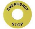 Beschriftungsschild 43mm Emergency Stop Rund Gelb EAO 61-Serie, Packung à 3 Stück