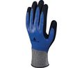Protective Gloves, DELTAnocut + Fibres / Nitrile Micro Foam, Glove Size Large, Black / Blue