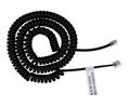 Telephone Modular Cable, RJ10 Plug - RJ10 Plug, Coiled, 5m, Black