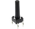 Black Stem Tactile Switch, SPST 50 mA @ 12 V dc 17mm Surface Mount