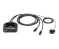 Cable KVM Switch, 4096 x 2160, DisplayPort Socket / 2x USB-A Socket - 2x USB-C Plug