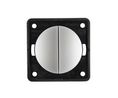 Wall Rocker Switch Matte INTEGRO 2x ON-OFF Flush Mount 16A 250V Chrome
