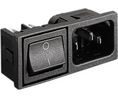 IEC Connector, Inlet, C14, 250V, 1 Pole - Non-Illuminated, Black