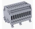 Distribution Block, 10 Way, 4mm², 32A, 800 V, Grey