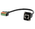 Läpivientisovitin, D-Type, CAT5e, 200 mm, RJ45-naarasliitin - Riviliitin