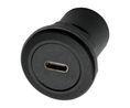 Läpivientisovitin lukkomutterilla, USB 3.0 C -naarasliitin - USB 3.0 C -naarasliitin