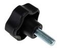 Black Multiple Lobes Clamping Knob, M8, Threaded Stud, Pack of 10 pieces