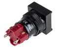 Illuminated Push Button Switch, Latching, Panel Mount, 16mm Cutout, SPDT, 250V ac, IP40