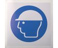 Vinyl Mandatory Head Protection Sign With Pictogram Only Text