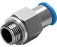 Festo Straight Threaded Adaptor, G 1/4 Male to Push In 8 mm, Threaded-to-Tube Connection Style, 186298