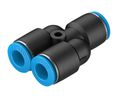 Liitin, Paineilma, Messinki, 42.4mm, Ø 8 mm, työntöliitin, 10 kappaleen pakkaus