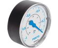 Festo R 1/4 Analogue Pressure Gauge 0bar Back Entry, VAM-63-V1/0-R1/4-EN, -1bar min., 537811