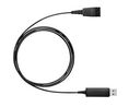 Headset Cable, USB-A Plug - QD, Black