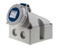 IP67 Blue Wall Mount 3P 25 ° Industrial Power Socket, Rated At 16A, 230 V