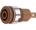 Banana Socket Brown 4 mm Brass Gold 1kVAC 1kVDC 24A Blade Terminal, 4.8 x 0.8 mm Pack of 2 pieces