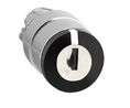 Key Switch Head, 3 Positions, 45° Fjærretur toveis Nøkkel Svart / Metallisk IP66 / IP67 / IP69