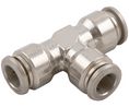 T-Fitting, Ø6 mm, Push-In Connector, Ø6 mm, Push-In Connector, Stainless Steel, 42mm, Pack of 10 pieces