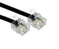 Telefonkabel, RJ11-Stecker - RJ11-Stecker, Rund, 2m, Schwarz