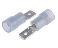 Spade Connector, Partially Insulated, Blue, 1.5 ... 2.5mm², Plug, Pack of 100 pieces