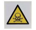 Safety Label, Square, Black / Yellow / White, Polyvinyl Chloride (PVC), Warning, 1pcs