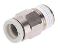 SMC KQ2 Series Straight Threaded Adaptor, R 1/8 Male to Push In 6 mm, Threaded-to-Tube Connection Style
