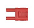 Test Adapter 2x Banana Plug 4 mm - 2x Banana Socket 4 mm 32A 1kVAC 1kVDC 48.5mm Red