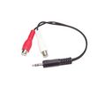 Adaptery audio, Prosty, Wtyk 3,5 mm - Gniazdo 2x RCA