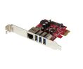 PCI Express USB-A and RJ45 Card with SATA Power, 3x USB 3.0, PCI-E x1