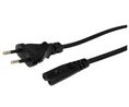 IEC-Gerätekabel Schutzkontaktstecker Typ C (CEE 7/16) - IEC 60320 C7 1m Schwarz