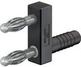 Test Adapter 2x Banana Plug 4 mm - Banana Socket 4 mm 32A 30VAC 60VDC 43mm Black