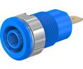 Banana Socket Blue 4 mm Brass Gold 1kVAC 1kVDC 24A Blade Terminal, 4.8 x 0.8 mm Pack of 2 pieces