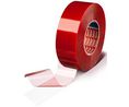 tesa fix Series 4965 Transparent Double Sided Plastic Tape, 0.21mm Thick, 11.5 N/cm, PET Backing, 50mm x 50m