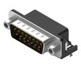 D-Sub Connector with Hex Screw, 8mm, Angled, Plug, DA-15, PCB Pins