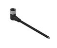 Cable Assembly, Zinc Alloy, M12 Socket - Bare End, 8 Conductors, 2m, IP67, Angled, Black