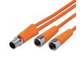 ifm electronic Male 1 way M12 to Female 2 way M12 Sensor Actuator Cable, 1.2 m, Gerade Leiter, 1.2m, IP65 / IP67 / IP68 / IP69K, Orange