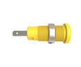 Schutzinger Yellow Female Banana Connector, 2 mm Connector, Tab Termination, 600 V, Nickel Plating