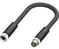 Straight Female 3 way M8 to Straight Male 3 way M8 Actuator/Sensor Cable, 1.5m Ledare