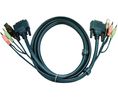 KVM Cable, 1x DVI-D Plug / 1x USB-A Plug / 2x 3.5 mm Stereo Plug - 1x DVI-D Plug / 1x USB-B Plug / 2x 3.5 mm Stereo Plug, 1.8m