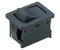 Rocker Switch, 10 A, 1NO, 250V, OFF-(ON), IP40, Musta