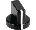 Aluminium wing knob with line 17.4mm Black Aluminium White Indication Line
